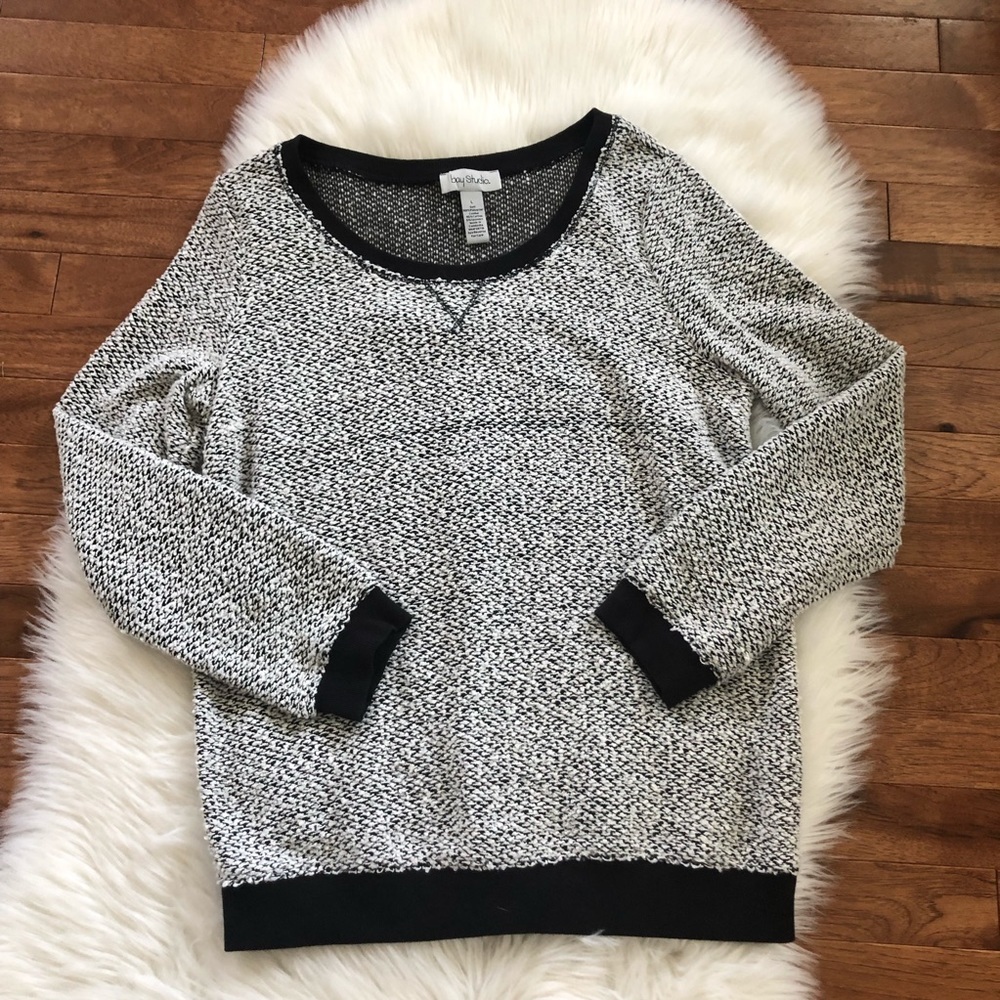 Bay Studio White and Black Sweater